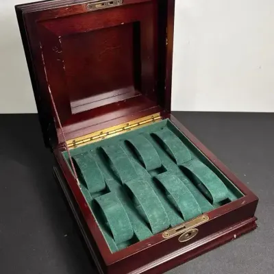 Bombay Company Wooden 8-Watch Storage Box with Key – Felt-Lined Interior