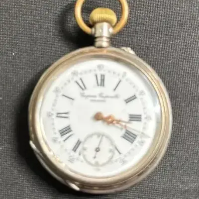 Antique Gaspare Gasparella “Titlis” .800 Silver Cylinder Pocket Watch – Running