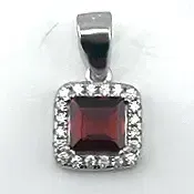 Garnet Sterling Silver Pendant 