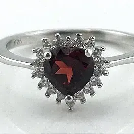 Garnet Sterling Silver Ring 