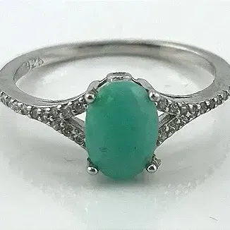 Emerald Sterling Silver Ring