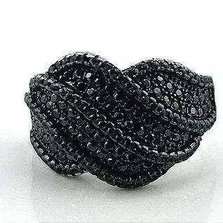 Black Spinel Sterling Silver Ring 