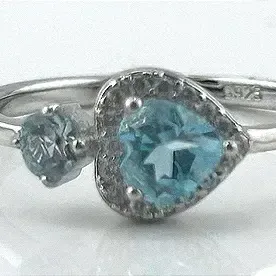 Blue Topaz Sterling Silver Ring 