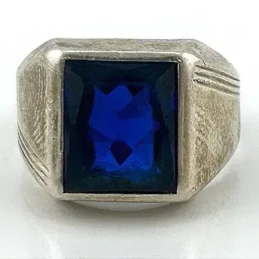 Blue Spinel Sterling Silver Ring 