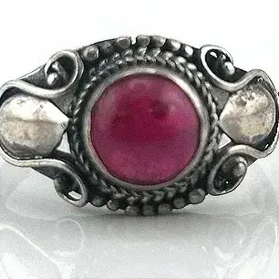 Ruby Sterling Silver Ring 