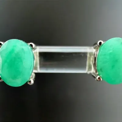 Emerald Sterling Silver Studs