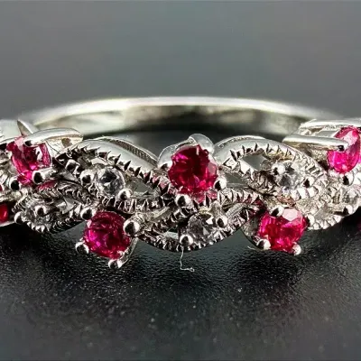 Pink Sapphire Sterling Silver Ring