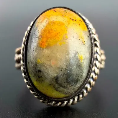 Bumblebee Jasper Sterling Silver Ring