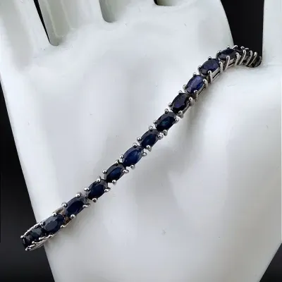 9.25ctw Sapphire Sterling Silver Bracelet