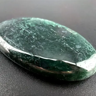 55.5 Ct Green Moss Agate Cabochon