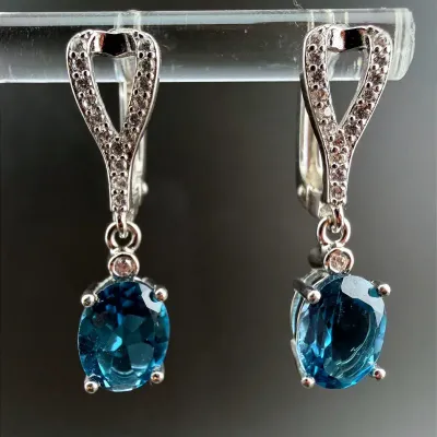 Blue Topaz Sterling Silver Ring 