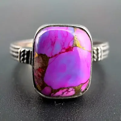 Purple Turquoise Sterling Silver Ring