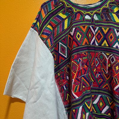 Pair of Guatemalan Maya Handwoven Huipils – Embroidered & Brocaded