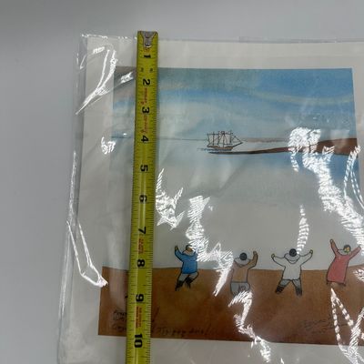 Ken Lisbourne “First Boat!” Signed Alaskan Iñupiaq Artwork – 2013