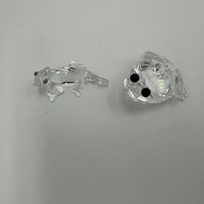 Swarovski Crystal Frog Prince & Chameleon Figurines