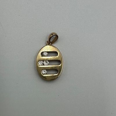 18K Gold Floating Diamond Pendant