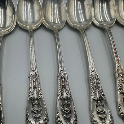 Wallace Rose Point Sterling Silver Flatware Service with Serving Pieces & Chest