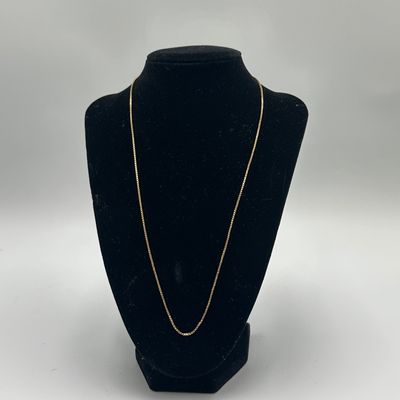 18K 21” Yellow Gold Box Chain Necklace