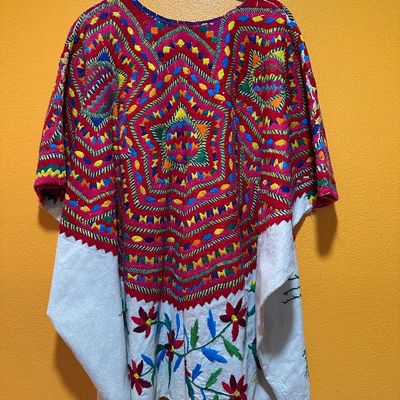 Pair of Guatemalan Maya Handwoven Huipils – Embroidered & Brocaded
