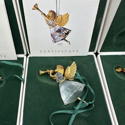 3 Swarovski Christmas Memories Crystal Angel Ornaments – 1997 & 1998