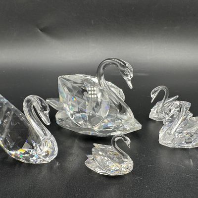 Lot of 5 Swarovski Crystal Swan Figurines