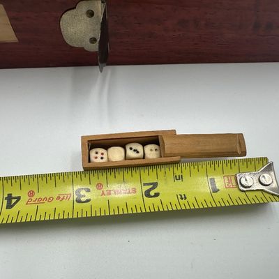 Antique Chinese Bone & Bamboo Mahjong Set in Wooden Cabinet