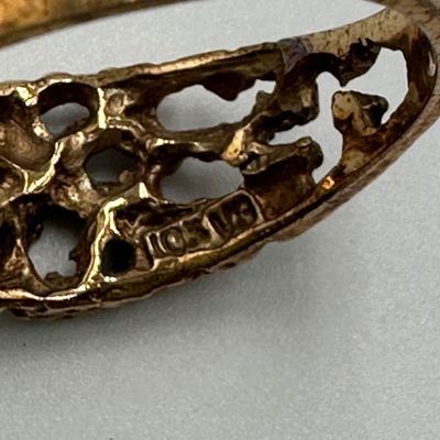 10K Gold Textured Openwork Ring