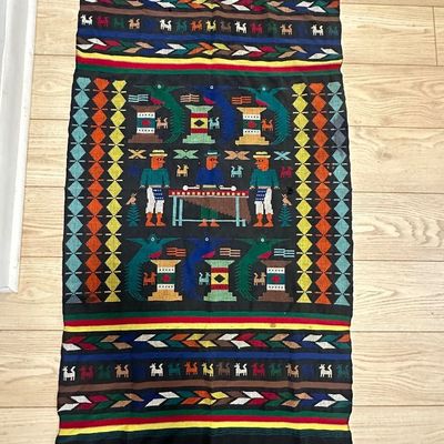 Guatemalan Handwoven Maya Folk Art Textile – Marimba Musicians & Animals