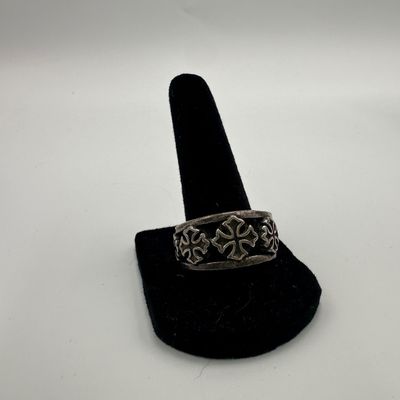 925 Sterling Silver Cross Band Ring