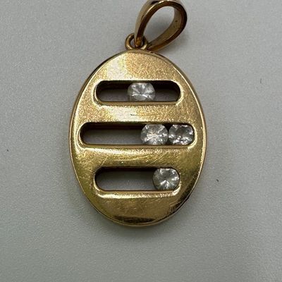 18K Gold Floating Diamond Pendant
