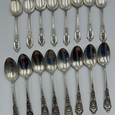 Wallace Rose Point Sterling Silver Flatware Service with Serving Pieces & Chest