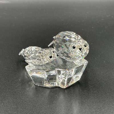 Swarovski Crystal Mother & Baby Seals Figurine