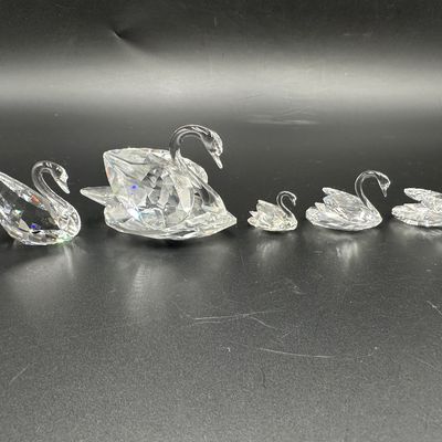 Lot of 5 Swarovski Crystal Swan Figurines