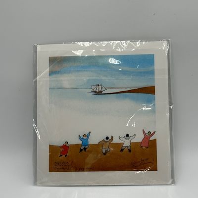 Ken Lisbourne “First Boat!” Signed Alaskan Iñupiaq Artwork – 2013