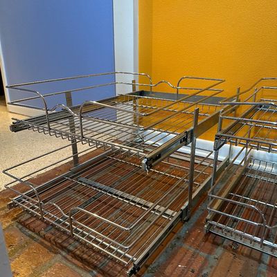 Pair of Pull-Out Wire Cabinet Organizer Drawers