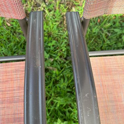 Set of 3 Metal Sling Patio Dining Armchairs
