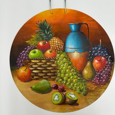 Hand-Painted Toleware Metal Wall Plaque