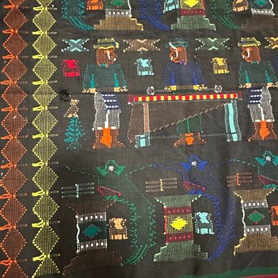 Guatemalan Handwoven Maya Folk Art Textile – Marimba Musicians & Animals