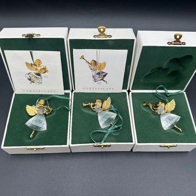 3 Swarovski Christmas Memories Crystal Angel Ornaments – 1997 & 1998