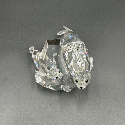 Swarovski Crystal Mother & Baby Seals Figurine