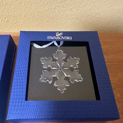 9 Swarovski Crystal Star & Snowflake Christmas Ornaments with Boxes