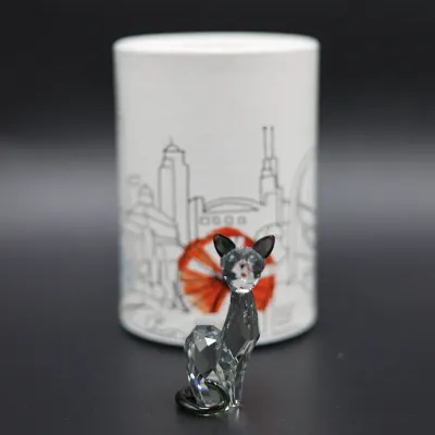 Swarovski Crystal Cat Figurine with Original Box