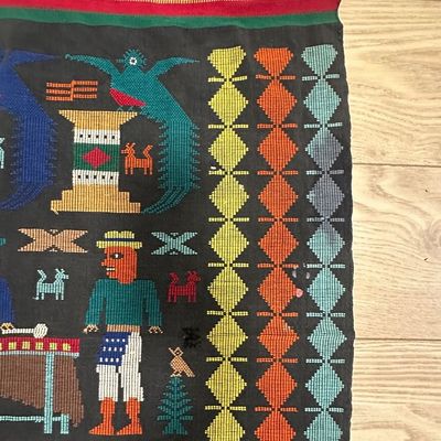 Guatemalan Handwoven Maya Folk Art Textile – Marimba Musicians & Animals