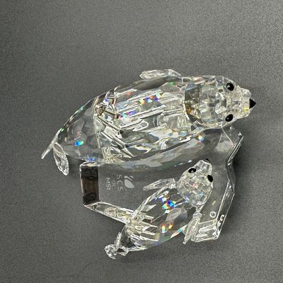 Swarovski Crystal Mother & Baby Seals Figurine