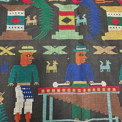 Guatemalan Handwoven Maya Folk Art Textile – Marimba Musicians & Animals