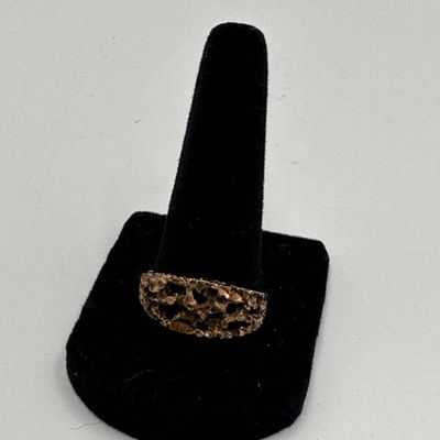 10K Gold Textured Openwork Ring
