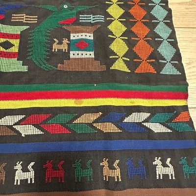 Guatemalan Handwoven Maya Folk Art Textile – Marimba Musicians & Animals