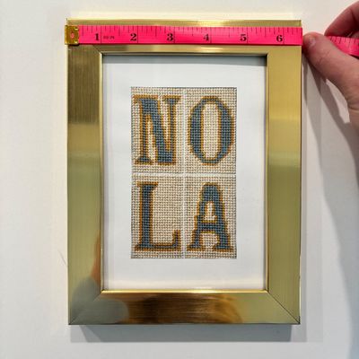 Framed “NOLA” Needlepoint Art – New Orleans