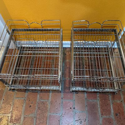 Pair of Pull-Out Wire Cabinet Organizer Drawers