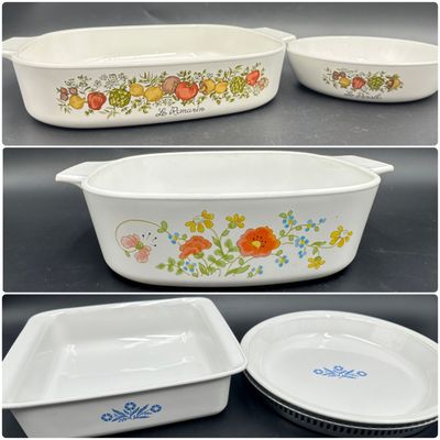 Vintage CorningWare Casserole & Baking Dish Lot – Assorted Patterns